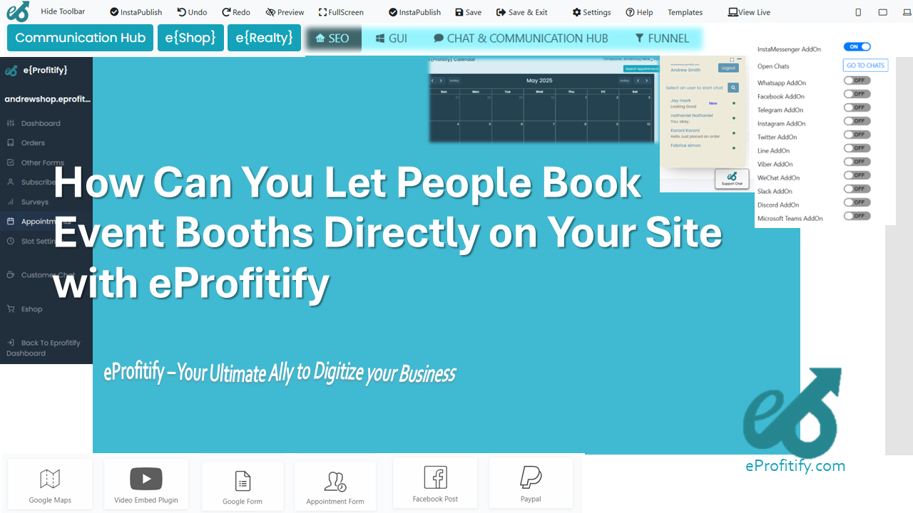 How Can You Let People Book Event Booths Directly on Your Site with eProfitify